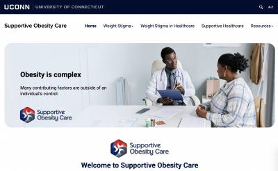 Screenshot of Supportive Obesity Care training tool focused on weight stigma in the healthcare setting